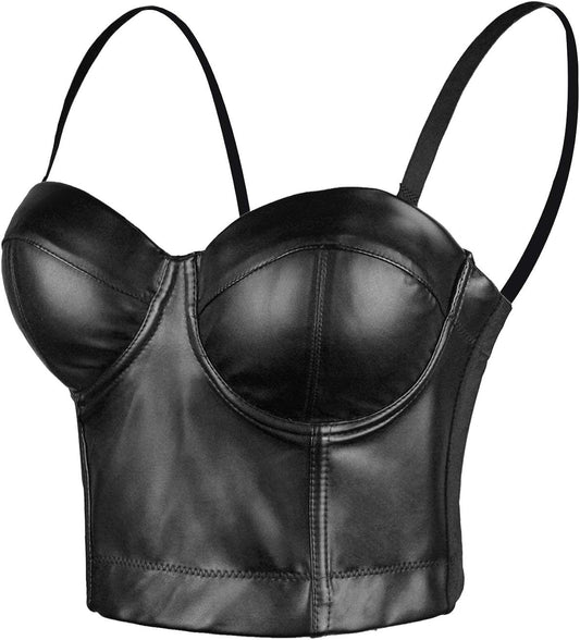 Genuine leather corset top for women